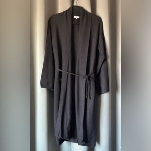 Crescent Black Trench Coat with Belt